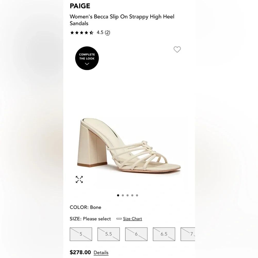 PAIGE “Becca” Slip On Strappy High Heel Sandals, Bone, Size US 9, NWOB. - Picture 11 of 11